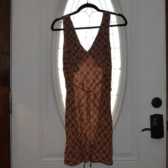 NWT Wild Fable Women's Woven Copper Check Slip Dress Size M - Picture 2 of 5